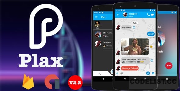 Plax v2.2 - Android Chat App with Voice/Video Calls