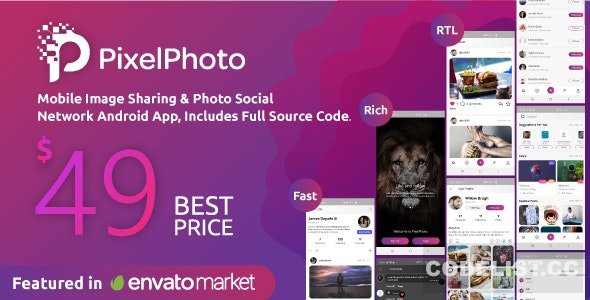 PixelPhoto Android v1.9 - Mobile Image Sharing & Photo Social Network Application 