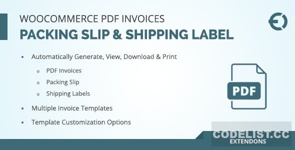 WooCommerce PDF Invoice, Packing Slip & Shipping Label v1.0.3 