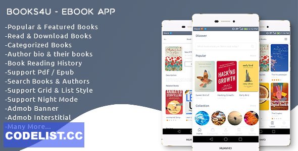 Books4u v1.0 - Android Ebook App + Admin panel