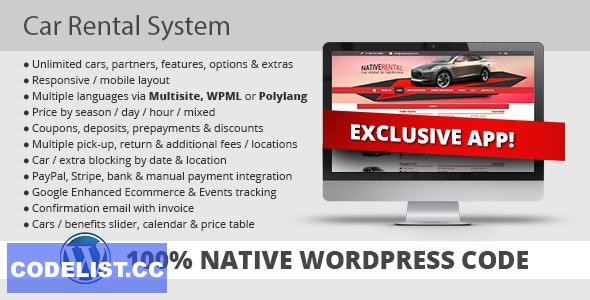 Car Rental System (Native WordPress Plugin) v5.0.6