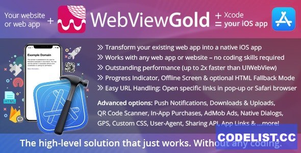 WebViewGold for iOS v7.9 – WebView URL/HTML to iOS app + Push, URL Handling, APIs & much more!