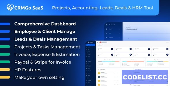 CRMGo SaaS v2.3.0 - Projects, Accounting, Leads, Deals & HRM Tool - nulled