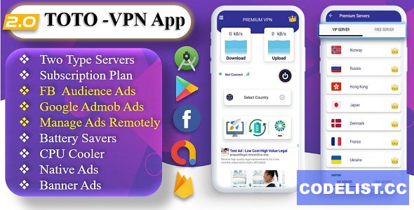 TOTO v2.0 - VPN | VPN App | Facebook Ads | Admob Ads