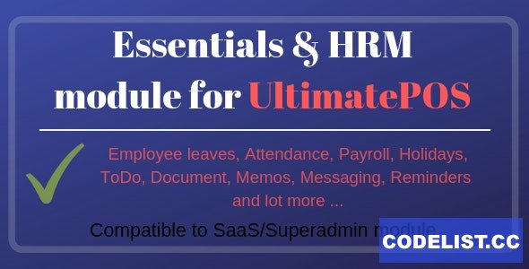 Essentials & HRM (Human resource management) v2.3 - Module for UltimatePOS