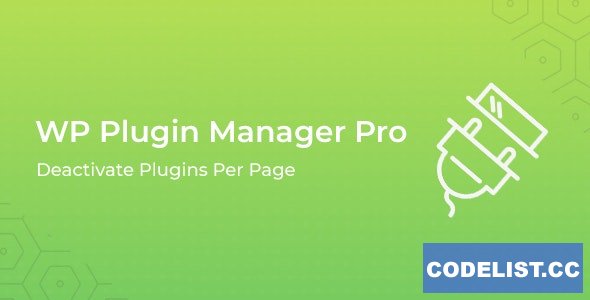 WP Plugin Manager Pro v1.0.9 - Deactivate plugins per page