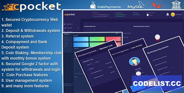 Cpocket v1.2.9 - Best Cryptocurrency Web Wallet - nulled