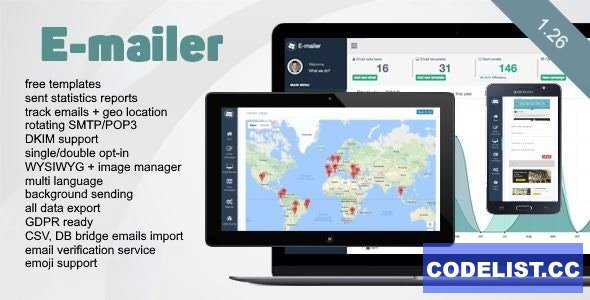 E-mailer v1.26 - Newsletter & Mailing System with Analytics + GEO location