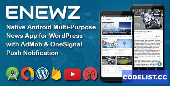ENEWZ v1.5 - Native Android (News/Blog/Article) App for Wordpress with OneSignal Notification