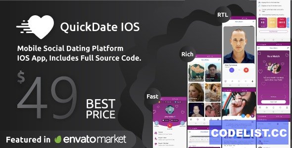 QuickDate IOS v1.7 - Mobile Social Dating Platform Application