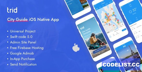 Trid v1.3.1 - City Travel Guide iOS Native with Admin Panel, Firebase