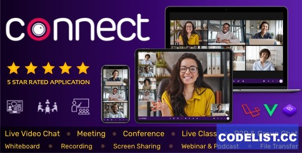 Connect v1.9.0 - Live Video & Chat Messaging, Live Class, Meeting, Webinar, File Sharing, Whiteboard - nulled 