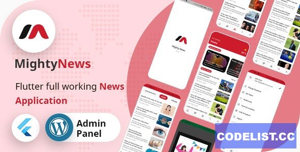 MightyNews v16 - Flutter 2.0 News App with WordPress backend