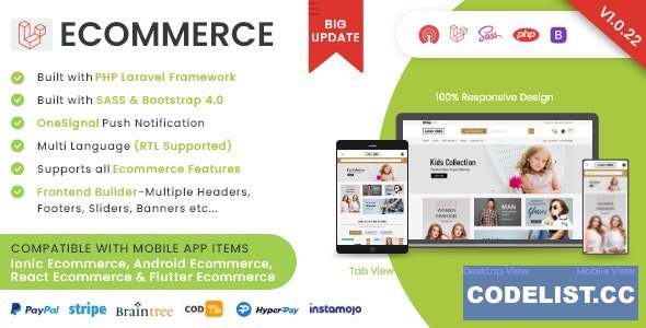 Laravel Ecommerce v1.0.22 - Universal Ecommerce/Store Full Website with Themes and Advanced CMS/Admin Panel 