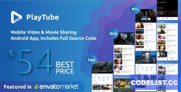 PlayTube v2.3 - Mobile Video & Movie Sharing Android Native Application (Import / Upload)