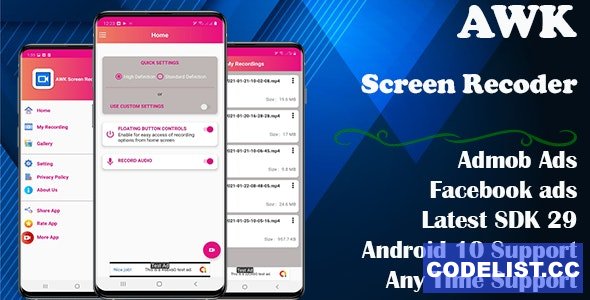 AWK Screen Recorder with Audio (Android 10 supported) v1.0
