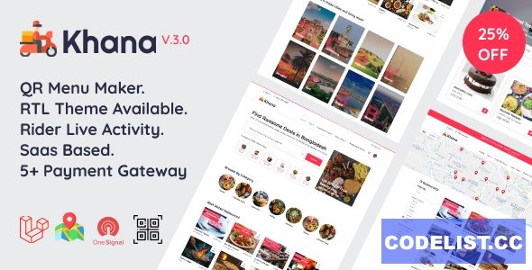 Khana v3.2 - Multi Resturant Food Ordering, Restaurant Management With Saas And QR Menu Maker