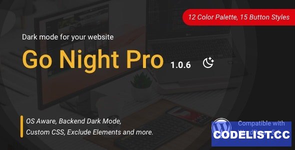 Go Night Pro v1.0.6 - Dark Mode / Night Mode WordPress Plugin