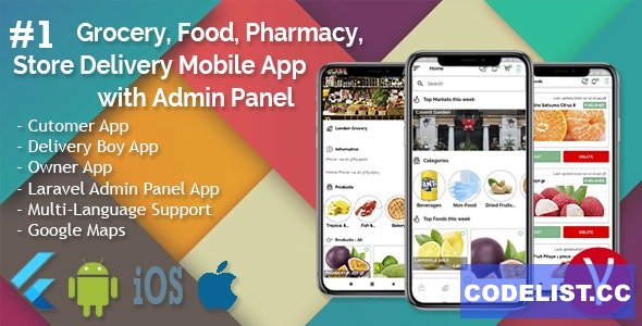 Grocery, Food, Pharmacy, Store Delivery Mobile App with Admin Panel v1.8.0