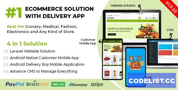Ecommerce Solution with Delivery App For Grocery, Food, Pharmacy, Any Store / Laravel + Android Apps v1.0.22 - nulled