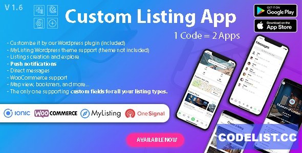 Custom Listing App v1.6.1 - Directory Android and iOS mobile app with Ionic 5 for MyListing ListingPro