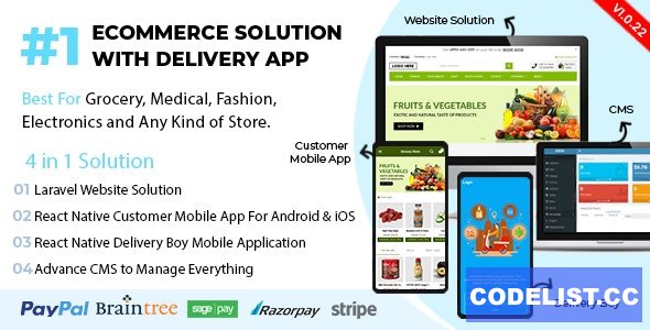 React Native Delivery Solution with Advance Website and CMS v1.0.22.1