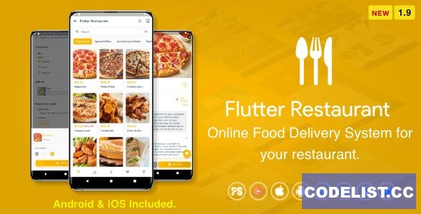 Flutter Restaurant v1.9 - Online Food Delivery System For iOS and Android