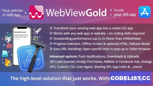 WebViewGold for iOS v11.2 – WebView URL/HTML to iOS app + Push, URL Handling, APIs & much more! - nulled