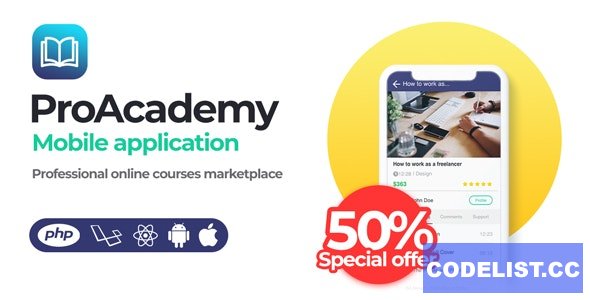 Proacademy mobile app v2.0 - Education & LMS Marketplace (Android + iOS) 