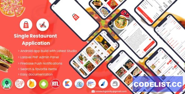 Single Restaurant v4.0 - Android User & Delivery Boy Apps With Laravel Admin Panel - nulled