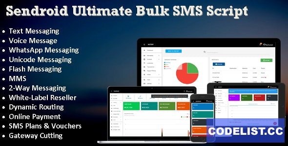 Sendroid v4.0 - Ultimate Bulk SMS, WhatsApp and Voice Messaging Script with White-Label Reseller System