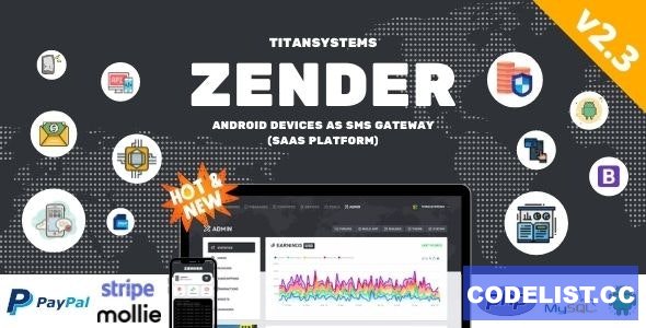 Zender v2.3 - Android Mobile Devices as SMS Gateway (SaaS Platform)