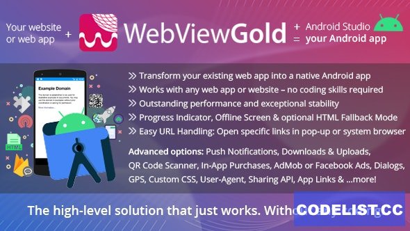 WebViewGold for Android v11.6 – WebView URL/HTML to Android app + Push, URL Handling, APIs & much more! - nulled