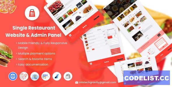 Single Restaurant v3.0 - Laravel Website & Admin Panel