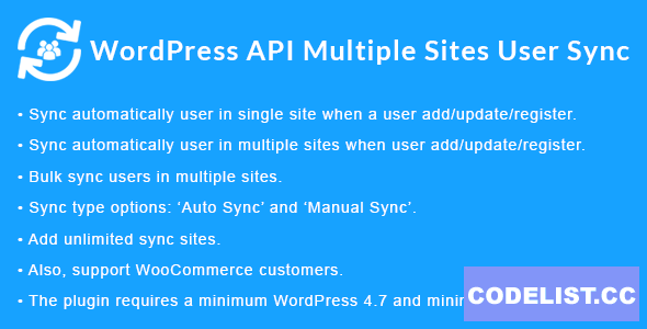 WordPress API Multiple Sites User Sync v1.5.0