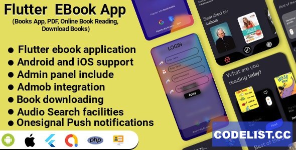Flutter EBook App (Online eBook Reading, Download eBooks,Books App) v2.0