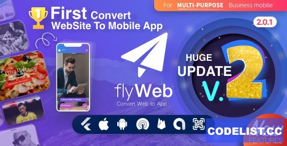FlyWeb for Web to App Convertor Flutter + Admin Panel v2.0.1