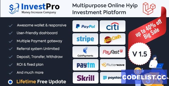 InvestPro v1.0.5 – Wallet & Banking Online Hyip Investment Platform 