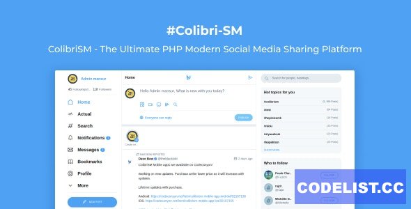 ColibriSM v1.2.0 - The Ultimate PHP Modern Social Media Sharing Platform