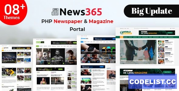 News365 v7 - PHP Newspaper Script Magazine Blog with Video Newspaper