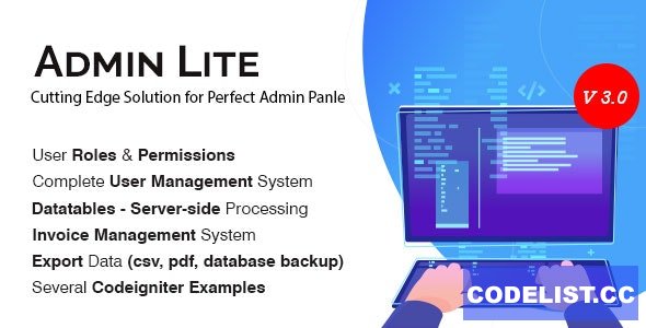 Admin Lite v3.0 - PHP Admin Panel + User Management