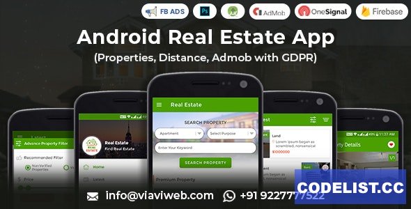 Android Real Estate App v1.5 - Properties, Distance, Admob with GDPR