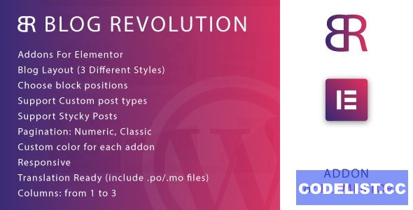 Blog Revolution for Elementor WordPress Plugin v1.0 