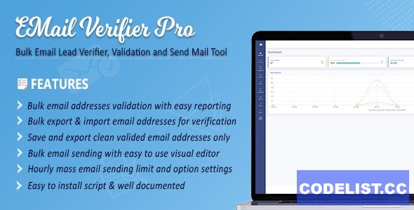 Email Verifier Pro v3.0.1 - Bulk Email Addresses Validation, Mail Sender & Email Lead Management Tool 