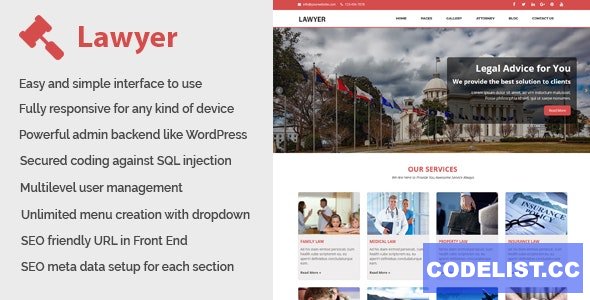 Lawyer v1.3 - Law and Attorney Website CMS