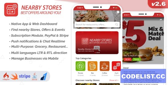 Nearby Stores iOS v2.6 - Offers, Events, Multi-Purpose, Restaurant, Services & Booking
