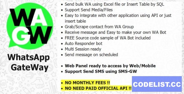 WA-GW - WhatsApp and SMS GateWay (Blast and Chatbot) with SAAS Support - 24 july 2021