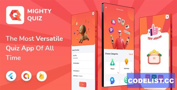 MightyQuiz - Flutter Online Quiz App with Firebase Backend + Admin Panel