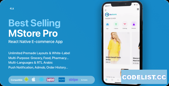 MStore Pro v4.8.0 - Complete React Native template for e-commerce