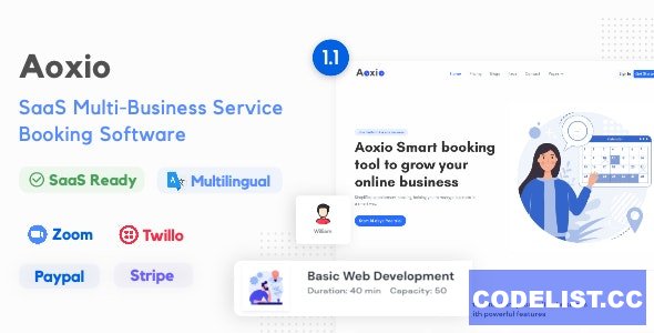 Aoxio v1.1 - SaaS Multi-Business Service Booking Software - nulled